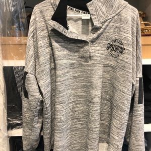 VS pink button up sweatshirt L